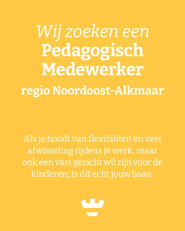 Zoek je flexibiliteit en afwisseling?

📍Dat kan als Pedagogisch Medewerker Flex in Noordoost-Alkmaar.

🧩 Werken in de Flex betekent niet dat je flexibel werkt in uren, maar dat je een van onze vaste medewerker bent op meerdere vestigingen. Mogelijk ook bij meerdere opvangvormen. 
💛 Zodat we terug kunnen vallen op een vast gezicht voor de kinderen. Je wordt daarmee echt onderdeel van de teams in Noordoost-Alkmaar.

💡 Dus bruis jij van ideeën en ben je betrokken, nieuwsgierig en ambitieus? Dan geven wij je alle ruimte om dat te laten zien.

🔗 Wil je meer weten over deze vacature? Klik dan op de link!
www.kleinalkmaar.nl/werkenbij/vacatures/pedagogisch-flex-medewerkers-in-de-regio-noord-oost-alkmaar-27-36-uren-per-week/

#pedagogischmedewerker #flexibiliteit #afwisseling #vacature #dagopvang  #kinderopvang #peuteropvang #peuters #buitenschoolseopvang #solliciteren #nieuwebaan #nieuweuitdaging
