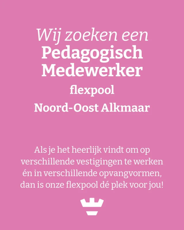 ✨ Op zoek naar afwisseling én een vaste plek in een team?

Als Pedagogisch Medewerker Flex in Noordoost-Alkmaar werk je op meerdere vestigingen en waar mogelijk in meerdere opvangvormen. Maar altijd met hetzelfde doel: een vertrouwd gezicht zijn voor de kinderen 👶👧🧒.

👉 Je vangt kinderen van 0-13 jaar op, bedenkt samen activiteiten en zorgt voor een veilige, gezellige sfeer.
👉 Je rooster stemmen we in overleg af zodat jouw wensen en die van ons zo veel als mogelijk op elkaar afgestemd is.
👉 Je werkt in een regio vol variatie: van jonge gezinnen in groeiwijken tot kinderen die we al jaren kennen.

Hou jij van buiten spelen 🌳, samen ontdekken, en vies worden hoort er gewoon bij? Dan zoeken wij jou!

🔗 Bekijk de vacature en sluit je aan bij ons team in Noordoost-Alkmaar!

#vacaturekinderopvang #vacaturepedagogischmedewerker #vacature #nieuwebaan #nieuweuitdaging #solliciteren #sollicitatie #werven #wervingenselectie #werving #kleinalkmaar #kinderopvang #kinderopvangalkmaar