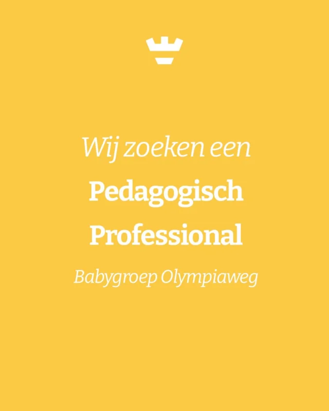 Voor onze babygroep aan de Olympiaweg zoeken we een pedagogisch professional (27 uur) voor de woensdag, donderdag en vrijdag. Het gaat om een tijdelijke functie van juli 2026 t/m februari 2027, ter vervanging van zwangerschapsverlof.

In deze rol zorg je voor de dagelijkse opvang, verzorging en ontwikkeling van kinderen van 0 tot 2 jaar. Je creëert een fijne, veilige sfeer waarin baby’s zich op hun eigen tempo kunnen ontwikkelen.

Jij... 
• hebt een afgeronde pedagogische opleiding
• hebt de cursus babyspecialist gevolgd
• voldoet aan taaleis 3F
• bent flexibel en springt bij waar nodig

Klinkt dit als iets voor jou (of iemand die je kent)? Solliciteer direct via de link in bio ✨